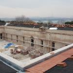 View on a roof with installed Isoline sheets on institutional historical building